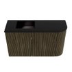 Mondiaz JOYA 71.6cm meuble de salle de bains - arrondi droit couleur Shadow - Vasque FAYE position Gauche 1 trou de robinet couleur Urban. SW1421504