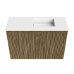 Mondiaz JOYA 60cm toiletmeubel - kleur Dusk - Wastafel FAYE positie Rechts Zonder kraangat kleur Talc. SW1421595