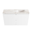 MONDIAZ TURE-DLUX Meuble toilette - 80cm - Talc - EDEN - vasque Frappe - position droite - sans trou de robinet SW1102597