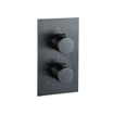 Fortifura Calvi Ensemble de douche à encastrer - thermostatique - bras mural - glissière - douche principale de 30 cm - douchette à main - flexible de douche en métal - Gunmetal PVD brossé SW1412056