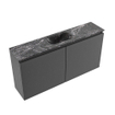 MONDIAZ TURE-DLUX meuble de toilette 100cm Dark Grey. EDEN lavabo Lava position milieu. Avec 1 trou de robinet. SW1103748