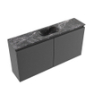 MONDIAZ TURE-DLUX Meuble toilette - 100cm - Dark Grey - EDEN - vasque Lava - position centrale - 1 trou de robinet SW1103748