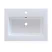 Arcqua Mira Lavabo encastré - 61x46x1.5cm - vasque simple - 1 trou de robinet - marbre de synthèse - blanc brillant SW1581347