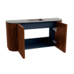 Mondiaz JOYA-DLUX 83.2cm toiletmeubel - ronding links en rechts kleur Ruby - Wastafel FAYE positie Midden Zonder kraangat kleur Oza. SW1425554