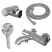 Brauer Chrome Edition Robinet baignoire - avec set douchette - douchette ronde 3 jets - bouton lisse - chrome SW1164586