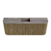 Mondiaz JOYA-DLUX Meuble de salle de bains - 113,2cm - arrondi gauche et droit couleur Dusk - Vasque FAYE position Milieu Sans trou de robinet couleur Oza SW1426036