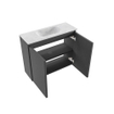 MONDIAZ TURE-DLUX Meuble de toilettes 60 cm Dark Grey. Lavabo EDEN Opalo position centrale. Sans trou de robinet. SW1104288