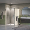 BRAUER Stellar Porte de niche - 2 parties - 100x200cm - porte pivotante - traitement anticalcaire - réversible - verre transparent - acier inoxydable brossé PVD SW1418061