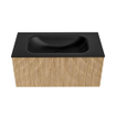 MONDIAZ KURVE 90cm Meuble salle de bain - couleur Oak - 1 tiroir - vasque BIG SMALL centre - 1 trou de robinet - Urban SW1138359