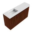 Mondiaz JOYA 81.6cm toiletmeubel - ronding rechts kleur Ruby - Wastafel FAYE positie Links Zonder kraangat kleur Talc. SW1421787