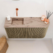 Mondiaz JOYA-DLUX 81.6cm toiletmeubel - ronding rechts kleur Dusk - Wastafel FAYE positie Links Zonder kraangat kleur Arena. SW1425770