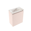 MONDIAZ TURE-DLUX Meuble toilette - 40cm - Rosee - EDEN - vasque Frappe - position gauche - 1 trou de robinet SW1102984