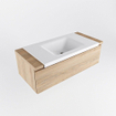 Mondiaz BUKLA Ensemble de meuble - 100x45x34cm - 1 trou de robinet - lavabo centré - solid surface - Talc - sans poignée - 1 tiroir - Mélamine - Chêne blanchi SW704729