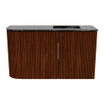 Mondiaz JOYA-DLUX Meuble de salle de bains 71,6cm - arrondi gauche couleur Ruby - Vasque FAYE position Droite 1 trou de robinet couleur Lava SW1423655