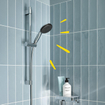 GROHE Vitalio Start 110 Glijstangset - 60cm - ronde handdouche - 2 straalsoorten - gladde doucheslang - chroom SW1028355