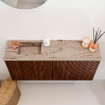 Mondiaz JOYA-DLUX 90cm meuble de toilette - couleur Ruby - Vasque FAYE position Gauche 1 trou de robinet couleur Arena. SW1425272