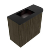 Mondiaz JOYA 51.6cm meuble de toilette - arrondi droit couleur Shadow - Vasque FAYE position Gauche Sans trou de robinet couleur Urban. SW1421513