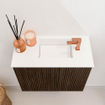 Mondiaz JOYA 50cm meuble de toilette - couleur Walnut - Vasque FAYE position Droite 1 trou de robinet couleur Talc. SW1421245