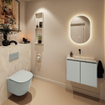 MONDIAZ TURE-DLUX Meuble toilette - 60cm - Greey - EDEN - vasque Ostra - position centrale - sans trou de robinet SW1104862