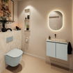 MONDIAZ TURE-DLUX meuble WC 60 cm Greey. EDEN vasque Ostra position milieu. Sans trou de robinet. SW1104862