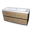 Saniclass Foggia lavabo pour meuble 120cm 1 lavabo sans trou polybéton blanc SW10294
