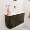 Mondiaz JOYA 73.2cm toiletmeubel - ronding links en rechts kleur Shadow - Wastafel FAYE positie Midden Zonder kraangat kleur Talc. SW1421567