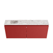 MONDIAZ TURE-DLUX Meuble toilette - 120cm - Fire - EDEN - vasque Glace - position gauche - sans trou de robinet SW1103343