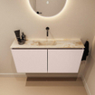 MONDIAZ TURE-DLUX 100cm meuble WC Rosee. EDEN lavabo Frappe position milieu. Sans trou de robinet. SW1102963