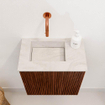 Mondiaz JOYA-DLUX 40cm toiletmeubel - kleur Ruby - Wastafel FAYE positie Links Zonder kraangat kleur Ostra. SW1423779