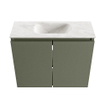 MONDIAZ TURE-DLUX Meuble toilette - 60cm - Army - EDEN - vasque Ostra - position centrale - sans trou de robinet SW1104680