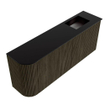 Mondiaz JOYA 101.6cm meuble de salle de bains - arrondi gauche couleur Shadow - Vasque FAYE position Droite Sans trou de robinet couleur Urban. SW1421517