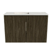 Mondiaz JOYA-DLUX Meuble de toilette 60cm - couleur Shadow - Lavabo FAYE position Gauche 1 trou de robinet couleur Ostra. SW1422962