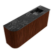 Mondiaz JOYA-DLUX 91.6cm toiletmeubel - ronding links kleur Ruby - Wastafel FAYE positie Rechts Zonder kraangat kleur Lava. SW1426229