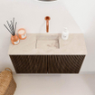Mondiaz JOYA-DLUX Meuble de toilette 70cm - couleur Walnut - Vasque FAYE position Milieu Sans trou de robinet couleur Frappe SW1422307