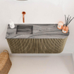Mondiaz JOYA-DLUX Meuble de toilette 81,6 cm - arrondi droit couleur Dusk - Vasque FAYE position Gauche Sans trou de robinet couleur Sombra SW1426164
