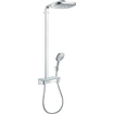Hansgrohe Raindance Select E300 showerpipe: avec Showertablet 300 robinet thermostatique apparent avec douchette 3 jets et douche de tête 3 jets blanc/chrome 0452234