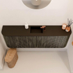 Mondiaz JOYA 123.2cm toiletmeubel - ronding links en rechts kleur Shadow - Wastafel FAYE positie Midden 1 kraangat kleur Urban. SW1421527