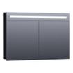BRAUER 2.0 Spiegelkast - 100x70x15cm - verlichting geintegreerd - 2 links- en rechtsdraaiende spiegeldeuren - MDF - mat zwart SW371662