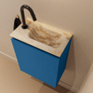 MONDIAZ TURE-DLUX Meuble toilette - 40cm - Jeans - EDEN - vasque Frappe - position droite - 1 trou de robinet SW1102799