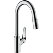 Hansgrohe M42 M429-H220 Robinet de cuisine 1 trou avec douchette extractible et bec pivotant à 360° chrome SW241693