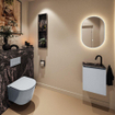 MONDIAZ TURE-DLUX Meuble WC 40 cm Clay. Lavabo EDEN Lava position gauche. Avec 1 trou de robinet. SW1103700