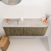 Mondiaz JOYA-DLUX 101.6cm toiletmeubel - ronding rechts kleur Dusk - Wastafel FAYE positie Links 1 kraangat kleur Glace. SW1423188