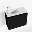 MONDIAZ OLAN Kit lave-mains - 60x30x40cm - 1 trou de robinet - 1 tiroir - urban mat - lavabo à gauche - Solid Surface Blanc SW473235