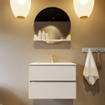 Mondiaz VICA-DLUX Ensemble de meuble de salle de bain - 70cm - meuble sous lavabo lin - 2 tiroirs - lavabo encastré nuage milieu - 1 trou de robinet - version haute 60cm - ostra SW1087458