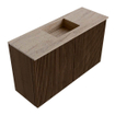 Mondiaz JOYA-DLUX 70cm toiletmeubel - kleur Walnut - Wastafel FAYE positie Midden Zonder kraangat kleur Saba. SW1424636