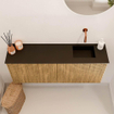 Mondiaz JOYA 100cm meuble de salle de bains - couleur Oak - Vasque FAYE position Droite Sans trou de robinet couleur Urban. SW1421212