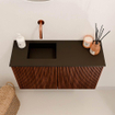 Mondiaz JOYA 70cm meuble de toilette - couleur Ruby - Vasque FAYE position Gauche Sans trou de robinet couleur Urban SW1421786