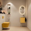 MONDIAZ TURE-DLUX Meuble WC 40 cm Ocher. EDEN lavabo Ostra position gauche. Avec 1 trou de robinet. SW1104917