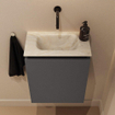 MONDIAZ TURE-DLUX Meuble toilette - 40cm - Dark Grey - EDEN - vasque Ostra - position centrale - sans trou de robinet SW1104786