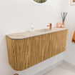 Mondiaz JOYA-DLUX Meuble de toilette 103,2cm - arrondi gauche et droite couleur Oak - Vasque FAYE position Milieu 1 trou de robinet couleur Frappe. SW1421944